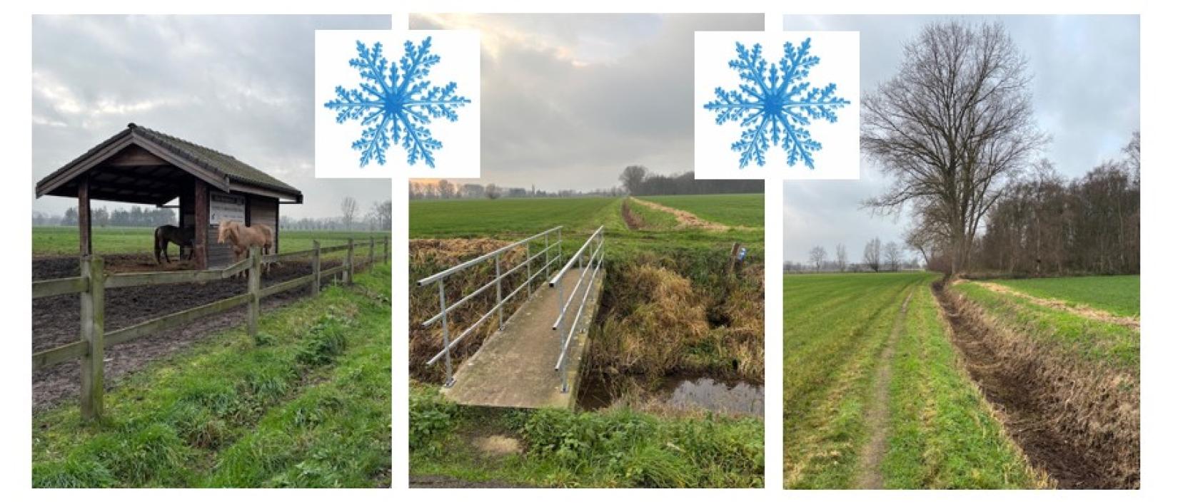 wandeling langs landelijke wegen 