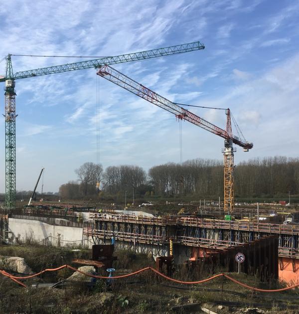 Zicht op de werf