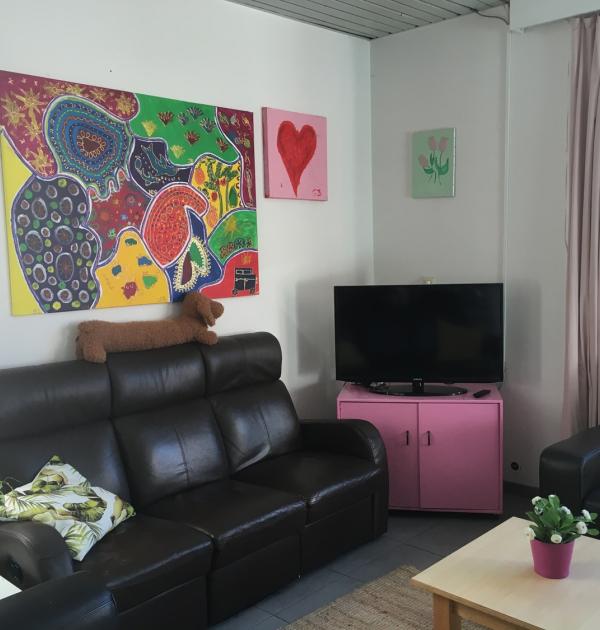 Eén van de warme leefruimtes voor de bewoners.