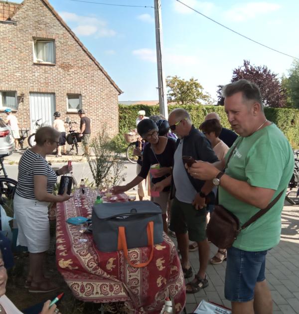 Tweede stop genieten van een glasje roge met een rap 